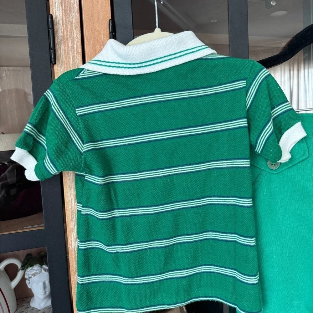 Vintage 1970s Billy the kid set polo shirt toddler boy trouser pants striped